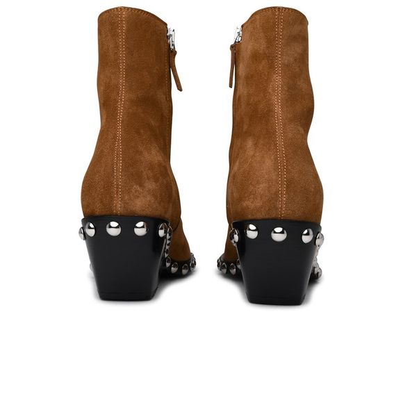 KHAITE Brown Leather Hooper Ankle Boots - Picture 4 of 4